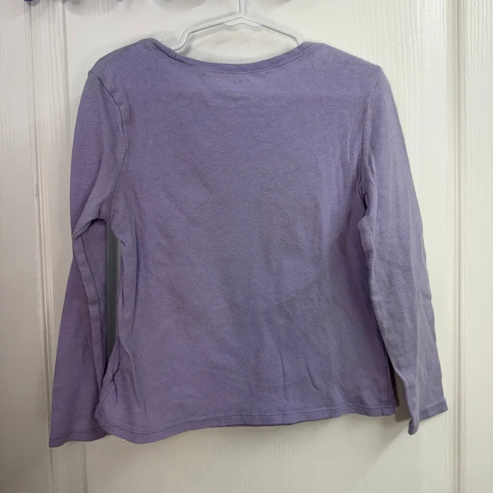 Old Navy girl's purple long sleeve decal 100% cotton casual tshirt play shirt 5T